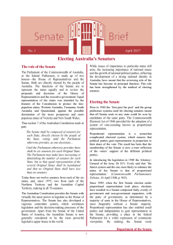 Senate Brief No. 1 - Parliament of Australia