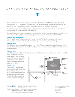 driving and parking information - Minnesota Philanthropy Partners