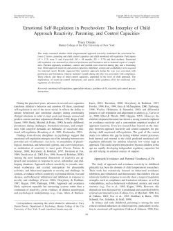 Emotional Self-Regulation in Preschoolers