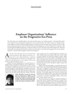 Employer Organizations` Influence on the Progressive