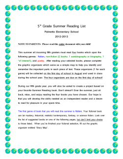 5th Grade Summer Reading List