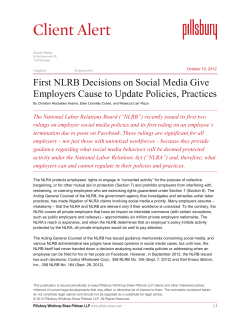 First NLRB Decisions on Social Media Give Employers Cause to