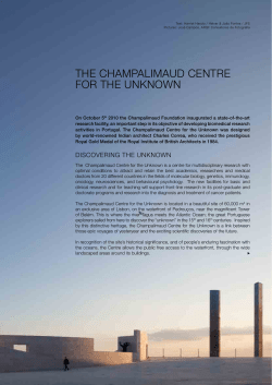 the champalimaud centre for the unknown