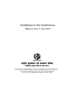 Guidelines to the Institutions