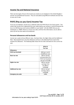 PAYE (Pay as you Earn) Income Tax