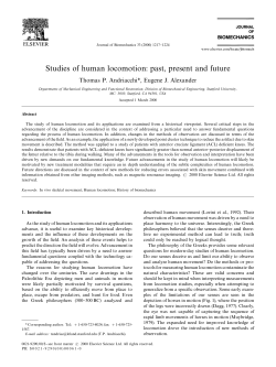 Studies of human locomotion: past, present and
