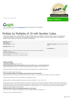 Multiply by Multiples of 10 with Number Cubes