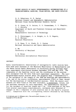 RECENT RESULTS OF RADIO INTERFEROMETRIC
