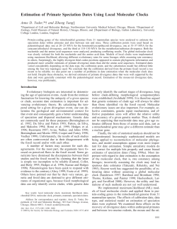 Estimation of Primate Speciation Dates Using Local Molecular Clocks