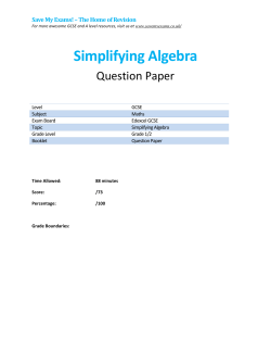 Simplifying Algebra