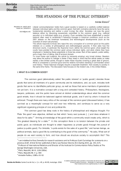 THE STANDING OF THE PUBLIC INTEREST1