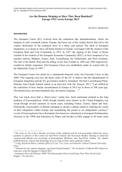 Europe 1913 Verses Europe 2013 - International