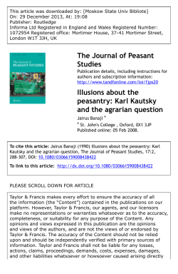 The Journal of Peasant Studies Illusions about the peasantry: Karl