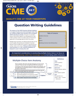 Question Writing Guidelines