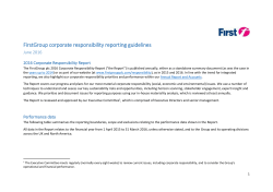 FirstGroup plc Corporate Responsibility Reporting Guidelines 2016