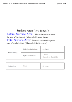 GeoH 4.10.15 Surface Area- Lateral Area continued.notebook