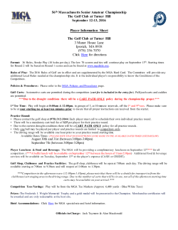 56th Massachusetts Senior Amateur Championship The Golf Club at