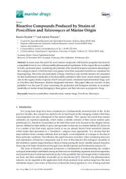 Bioactive Compounds Produced by Strains of Penicillium and