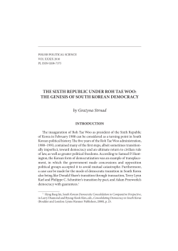 THE SIXTH REPUBLIC UNDER ROH TAE WOO : THE GENESIS OF
