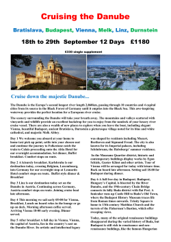 SEPTEMBER Cruising the Danube 17