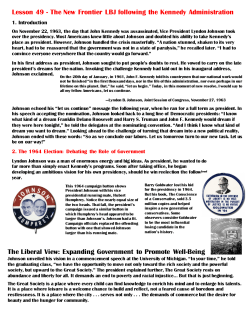 Lesson 49 Johnson`s Great Society