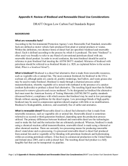 Appendix K: Review of biodiesel and renewable diesel use