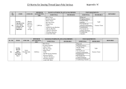 CV Norms for Sewing Thread Spun Poly Various Appendix `A`