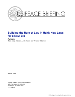 Building the Rule of Law in Haiti: New Laws for a - ICC