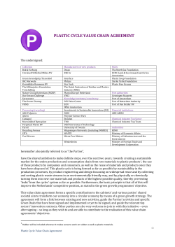 plastic cycle value chain agreement