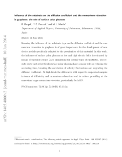 Influence of the substrate on the diffusion coefficient and the