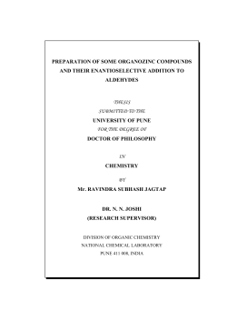 PREPARATION OF SOME ORGANOZINC COMPOUNDS AND