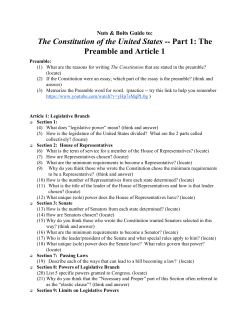 The Constitution of the United States ​ Part 1: The Preamble and
