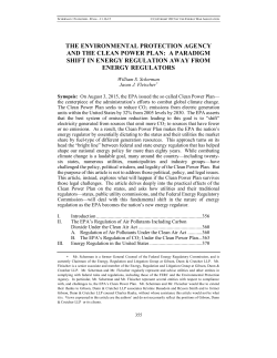 The Environmental Protection Agency and the Clean Power Plan