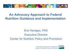 An Advocacy Approach to Federal Nutrition Guidance and