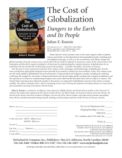 The Cost of Globalization: Dangers to the Earth and Its People