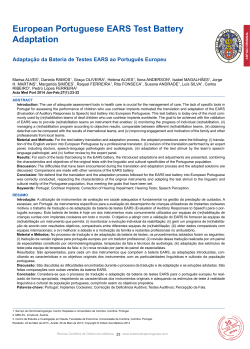 European Portuguese EARS Test Battery Adaptation