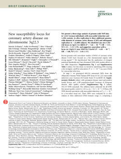 New susceptibility locus for coronary artery disease on chromosome