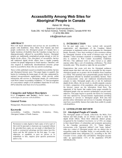 Accessibility among web sites for Aboriginal people in Canada