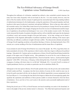 The Eco-Political Advocacy of George Orwell