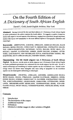 A Dictionary of South African English