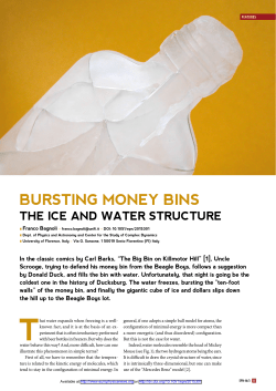 Bursting money bins, the ice and water structure
