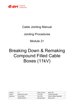 Breaking Down and Refilling HV Compound Cable Boxes with