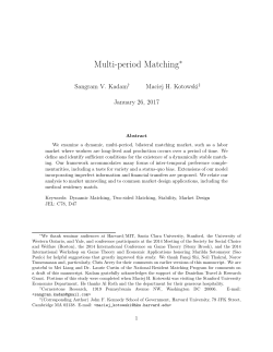 Multi-period Matching - Harvard Kennedy School