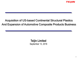 Acquisition of US-based Continental Structural Plastics and
