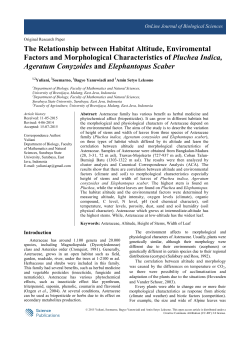 The Relationship between Habitat Altitude, Enviromental Factors