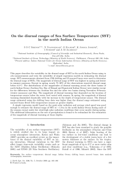 On the diurnal ranges of Sea Surface Temperature (SST) in the