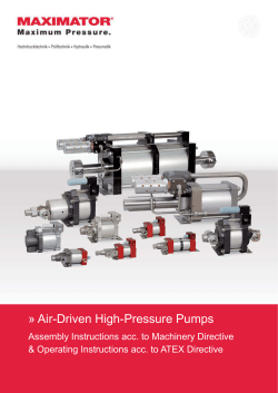 Air-Driven High-Pressure Pumps