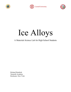 Ice Alloys: A Materials Science Lab for High School Students