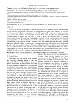 Neutralization and Utilization of red mud for its better waste
