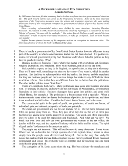 A MUCKRAKER`S ATTACK ON CITY CORRUPTION